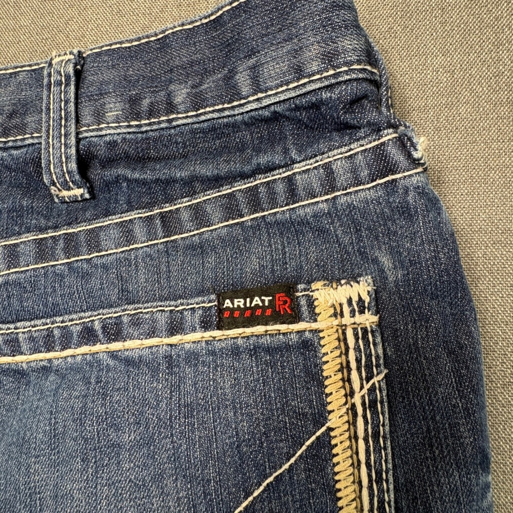 Ariat FR M4 Low Rise Boot Cut Jeans Mens 48x32 Flame Resistant Denim Blue - Picture 15 of 16
